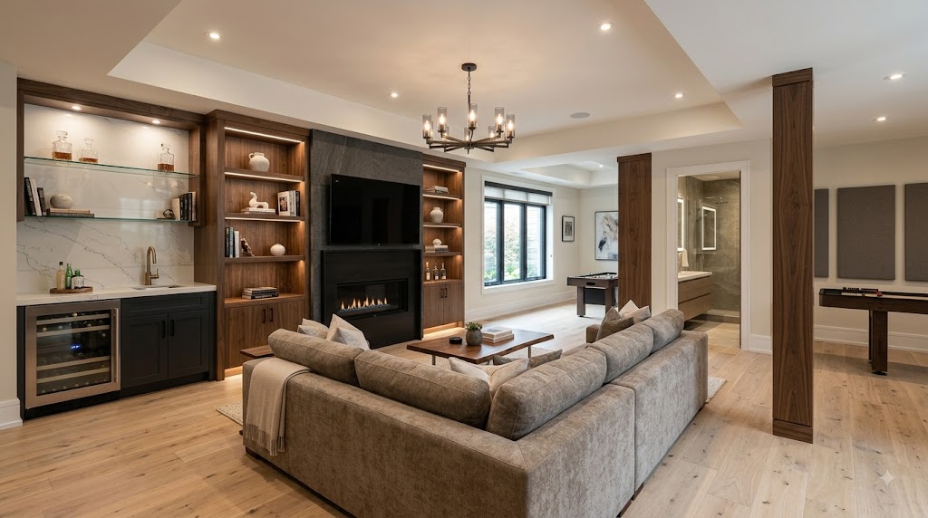 Finished Burlington basement interior