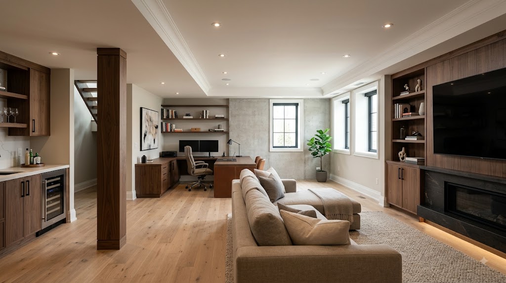 Finished multi-purpose basement