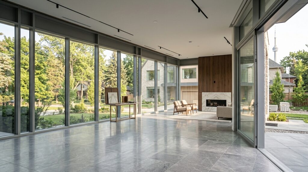 Large high-performance windows in a modern Mississauga luxury home