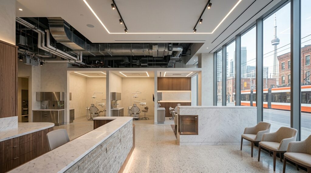 Modern medical clinic commercial renovation in Toronto