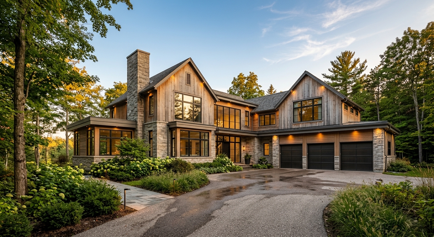 Completed luxury custom home delivered by an Ontario design-build team